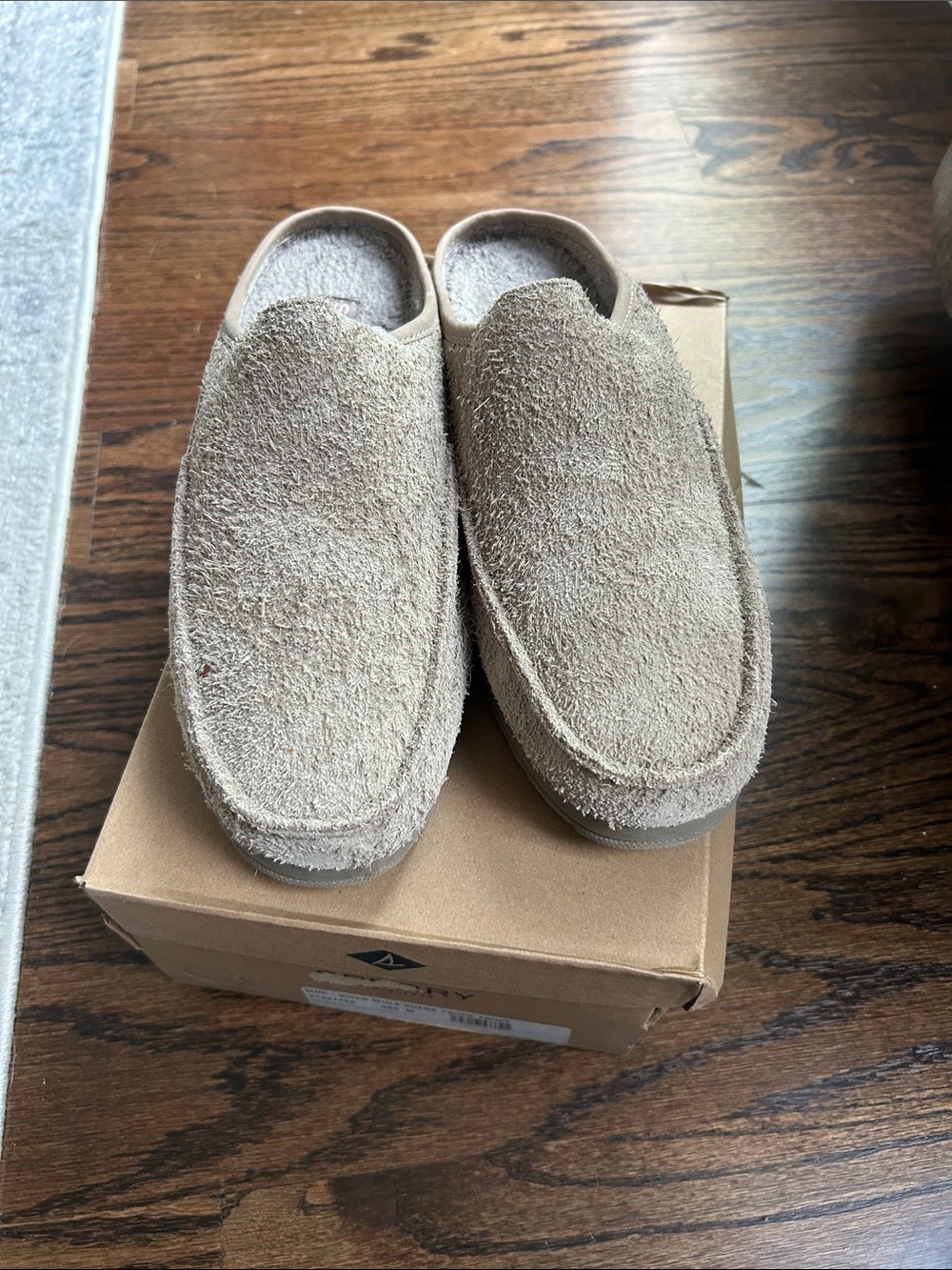 Sperry Taupe Suede Moc-Sider Mule